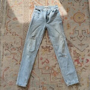 Abercrombie & Fitch Light Blue 90s ultra straight High Rise Jeans
